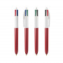 Stylo Bic 4 Couleurs Glacé blanc/rouge personnalisable fabriqué en France