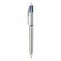 Stylo Bic 4 Couleurs Shine argent personnalisable fabriqué en France