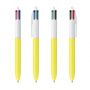 Stylo Bic 4 Couleurs Classic blanc/jaune personnalisable fabriqué en France