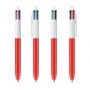 Stylo Bic 4 Couleurs Classic blanc/rouge personnalisable fabriqué en France